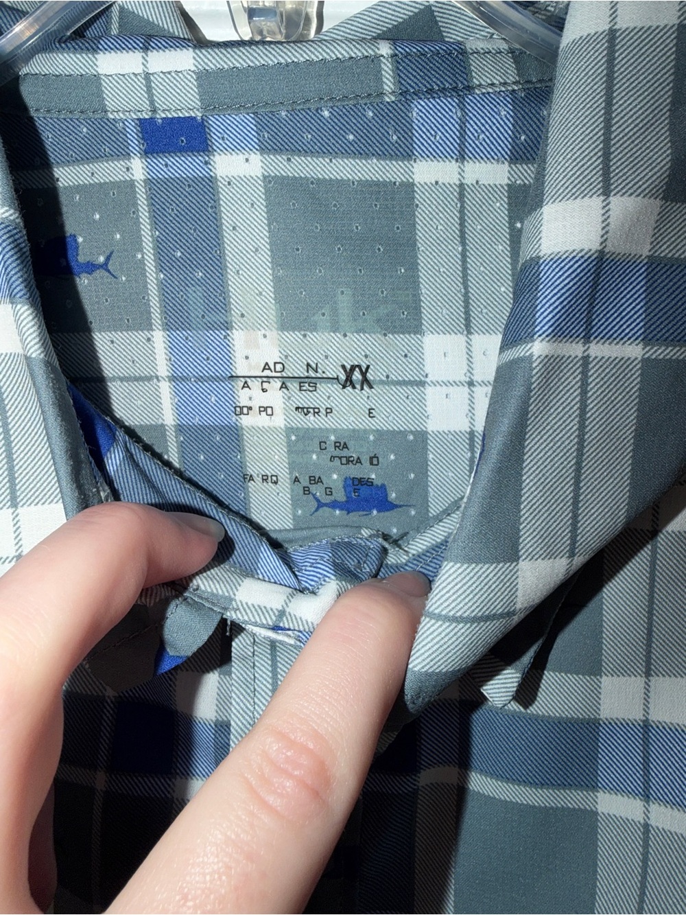 Huk Tide Point Fish Plaid Short Sleeve Shirt - Picture 4 of 4